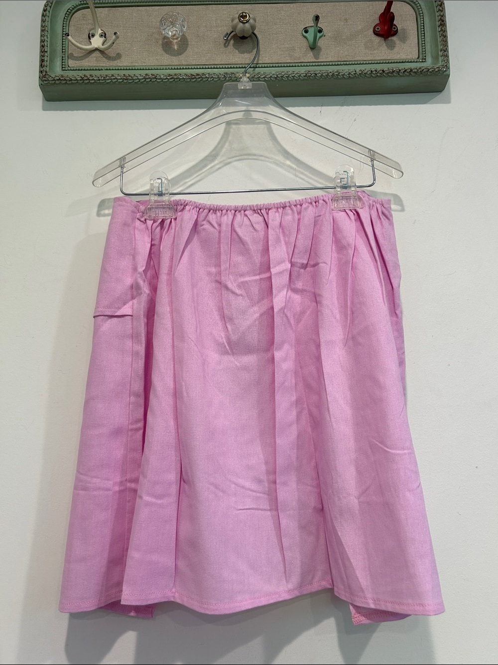 Rotimia Women’s Mini Skirt Light Pink Lavender Open Front Cover Up Medium Nwot — image 5 of 6
